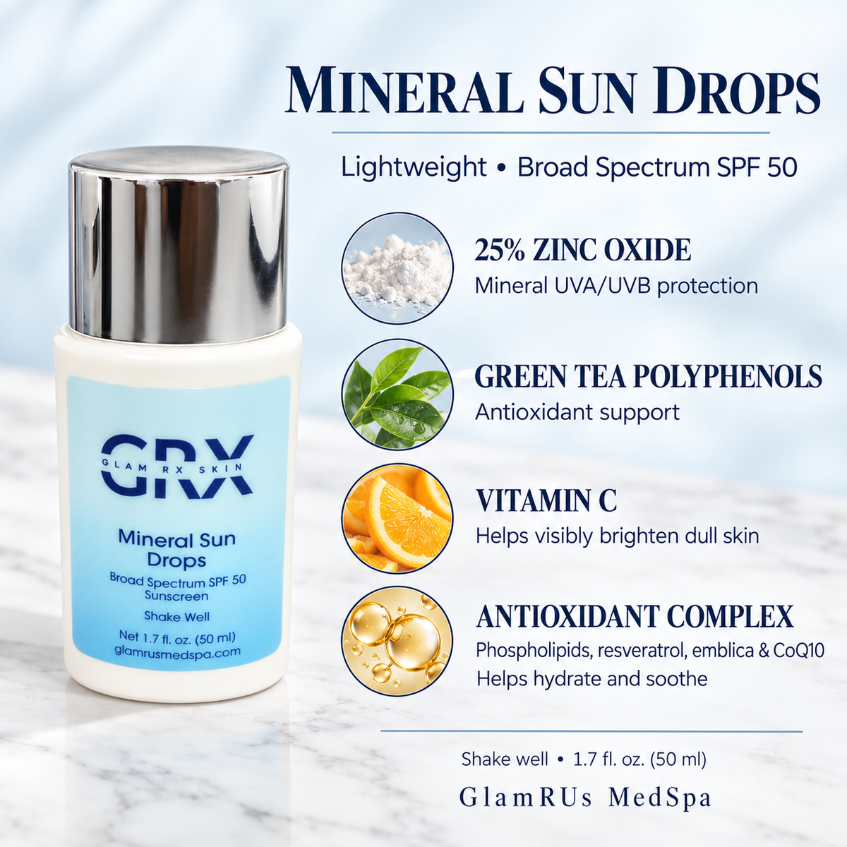 GRX Mineral Sun Drops SPF 50 — ingredients
