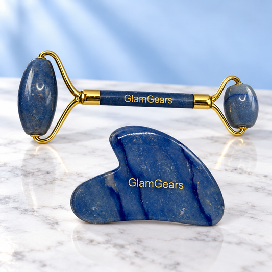 GlamGears blue facial tool set — hero