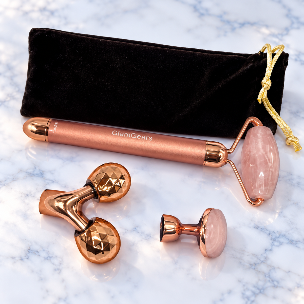 GlamGears vibrating facial tool set — hero