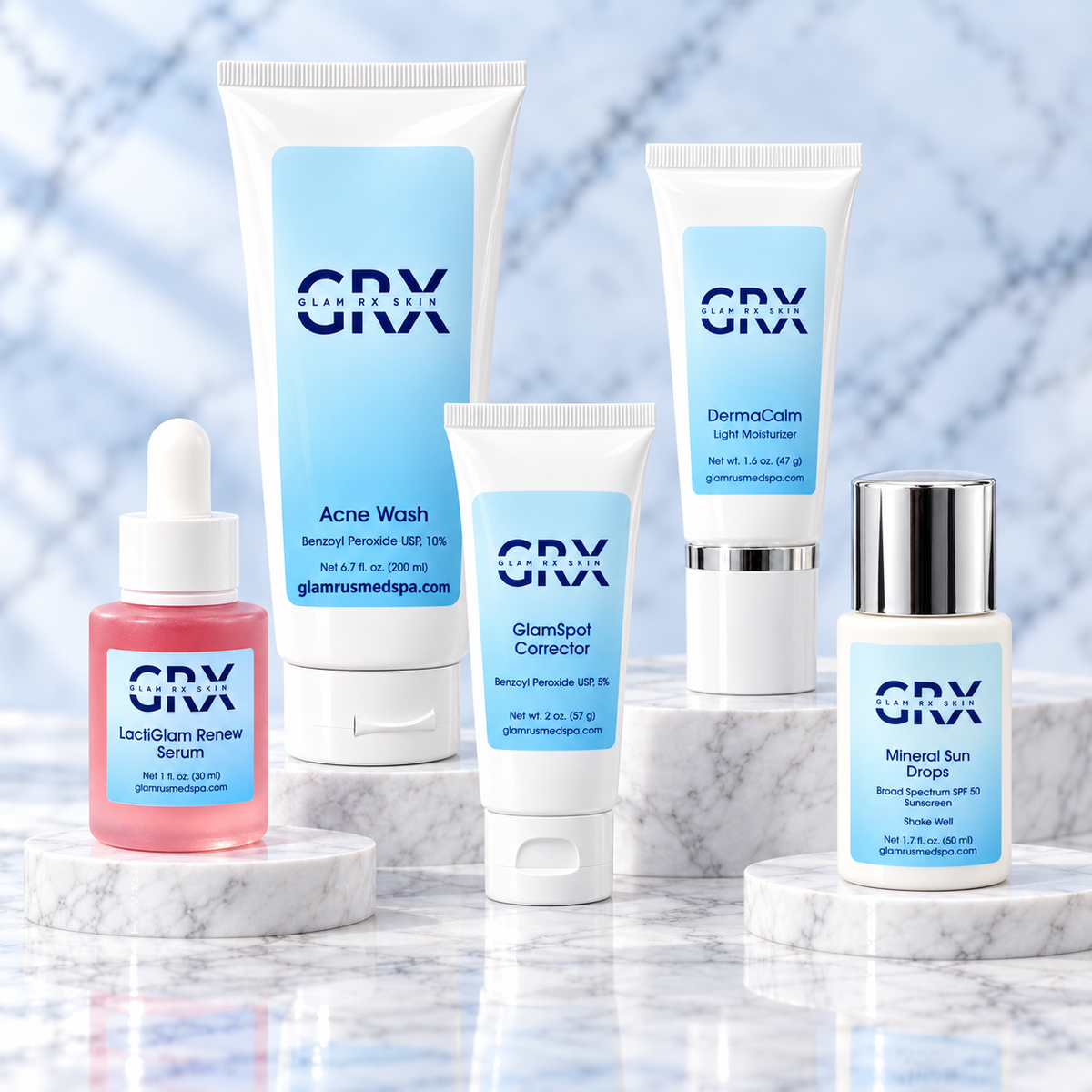 GRX Acne Defense five-product bundle display