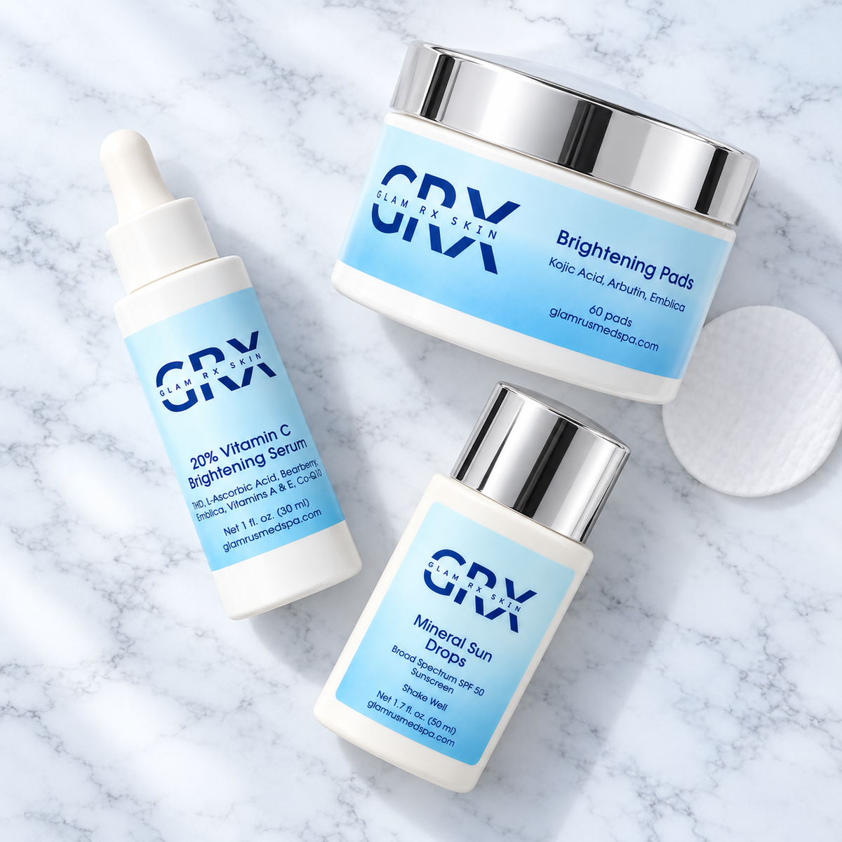 GRX Brightening Trio flat lay
