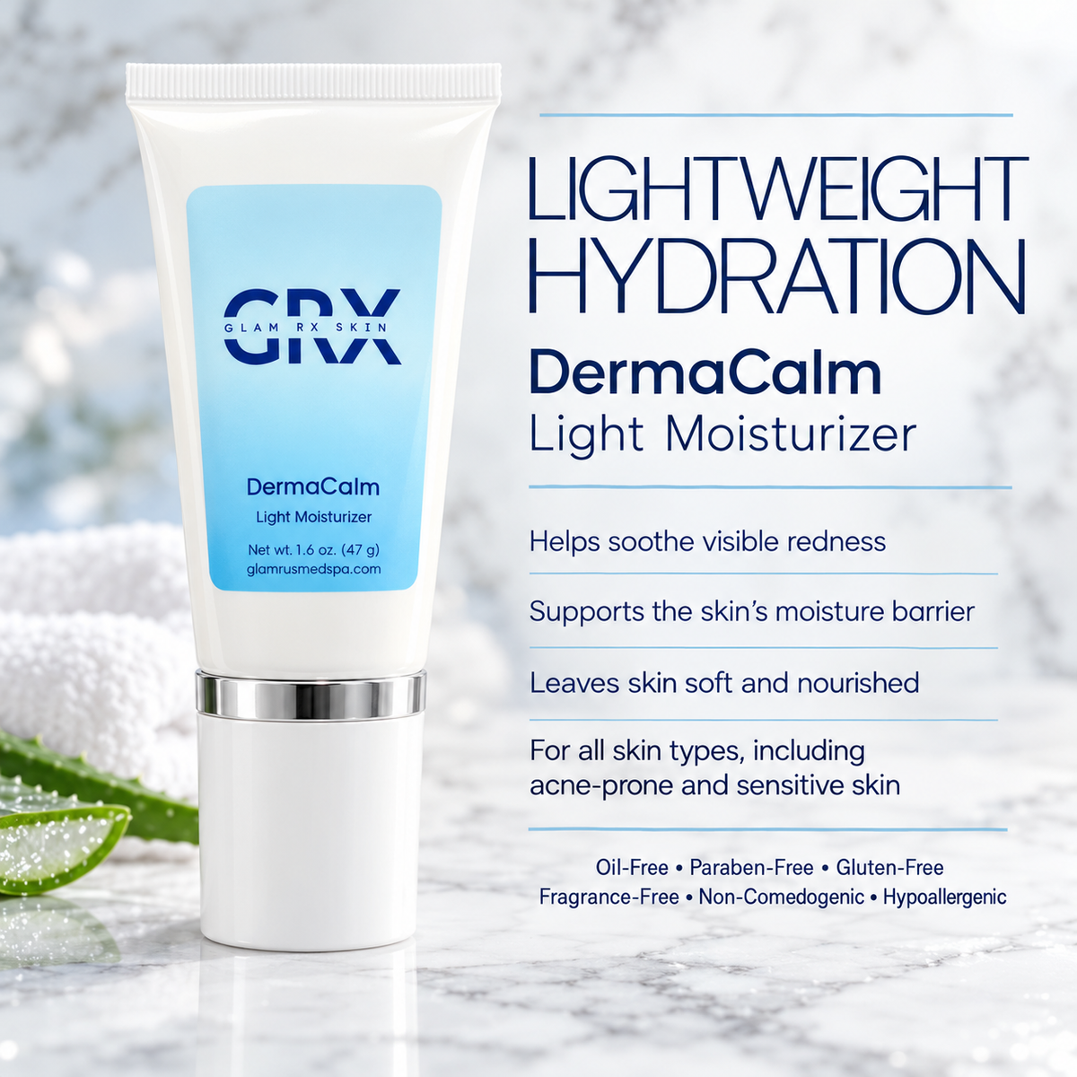 DermaCalm hydration benefits and formula features