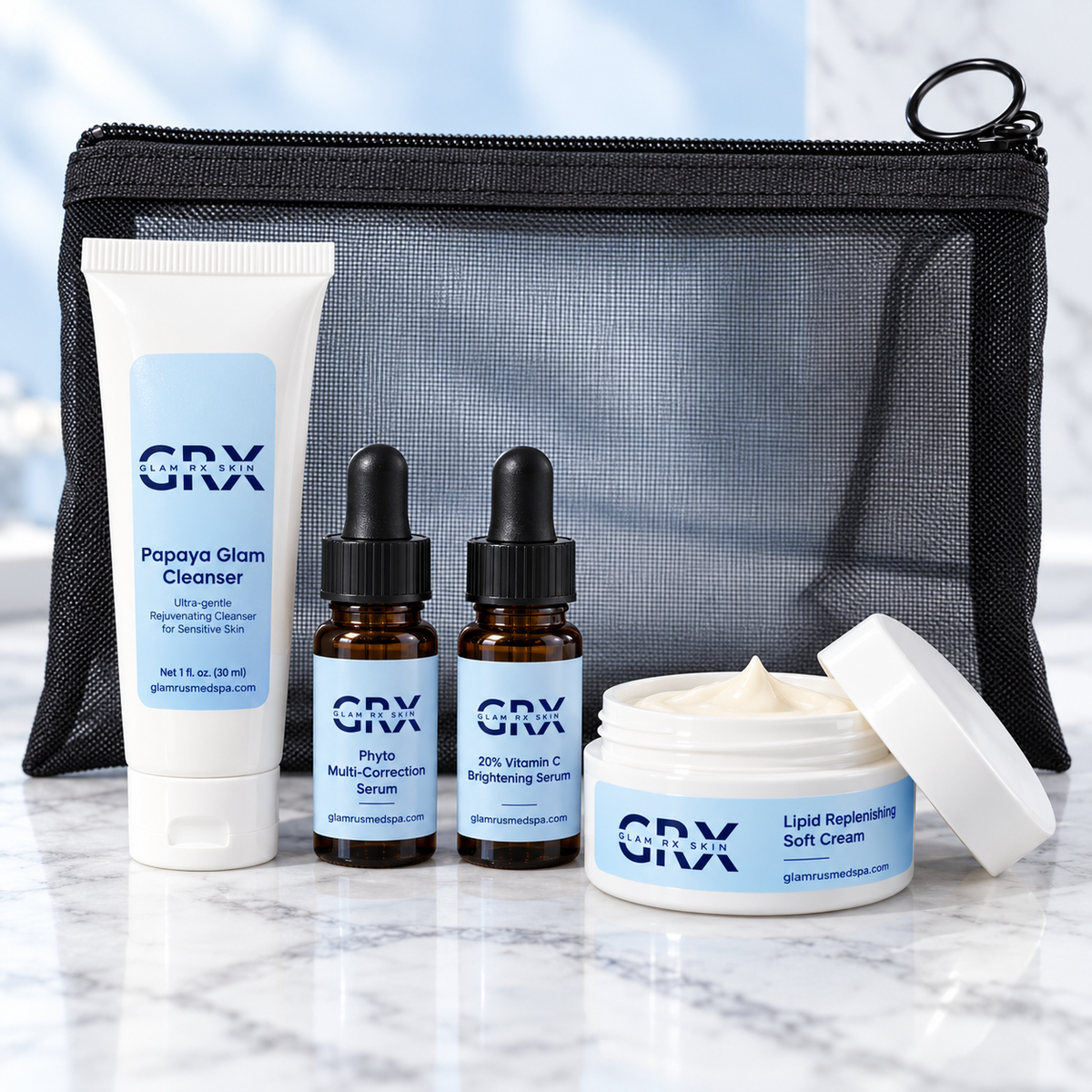 GRX Recovery Kit travel-size skincare — cream