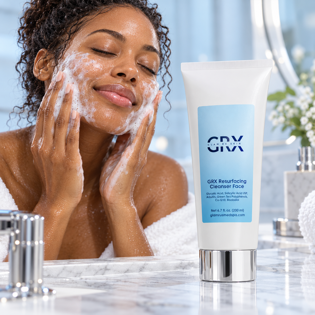 GRX Resurfacing Cleanser Face — washing